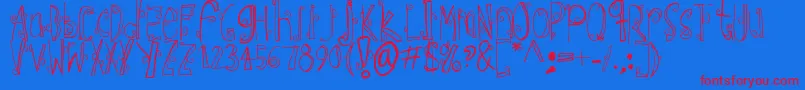 EbbaFont Font – Red Fonts on Blue Background