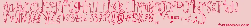 EbbaFont-Schriftart – Rote Schriften auf rosa Hintergrund