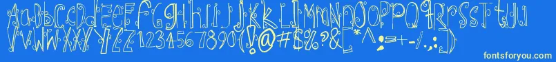 EbbaFont Font – Yellow Fonts on Blue Background