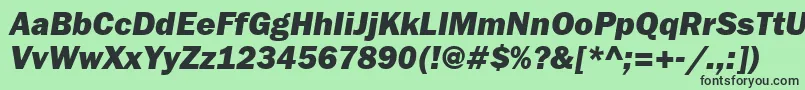 FranklingothheavyattItalic Font – Black Fonts on Green Background