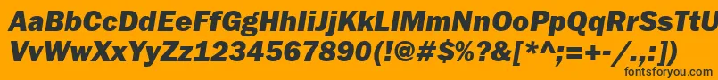 FranklingothheavyattItalic Font – Black Fonts on Orange Background
