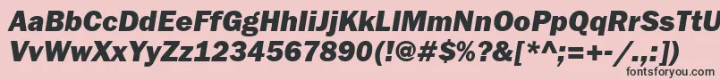 FranklingothheavyattItalic Font – Black Fonts on Pink Background