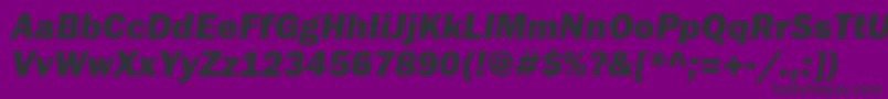 FranklingothheavyattItalic Font – Black Fonts on Purple Background