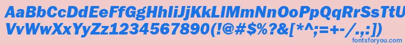 fuente FranklingothheavyattItalic – Fuentes Azules Sobre Fondo Rosa