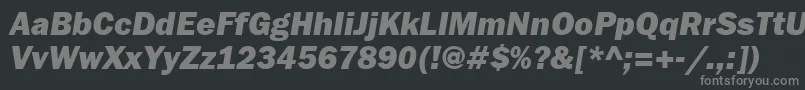 FranklingothheavyattItalic Font – Gray Fonts on Black Background
