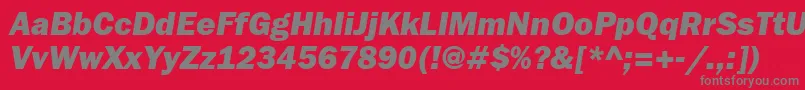 Czcionka FranklingothheavyattItalic – szare czcionki na czerwonym tle