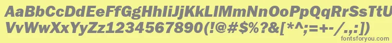 FranklingothheavyattItalic Font – Gray Fonts on Yellow Background