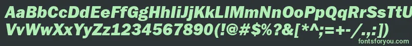 FranklingothheavyattItalic Font – Green Fonts on Black Background