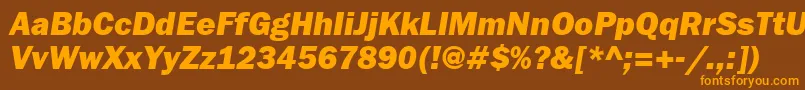 Шрифт FranklingothheavyattItalic – оранжевые шрифты на коричневом фоне