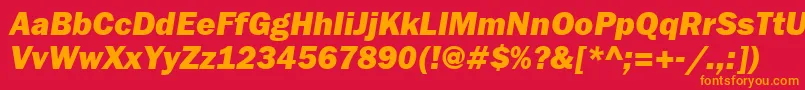FranklingothheavyattItalic Font – Orange Fonts on Red Background
