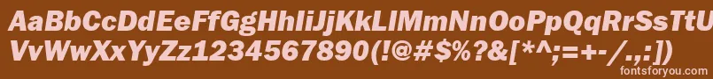 フォントFranklingothheavyattItalic – 茶色の背景にピンクのフォント