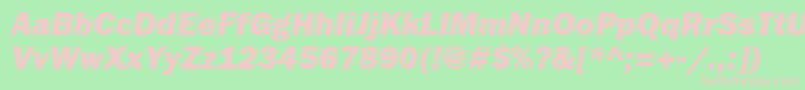 FranklingothheavyattItalic Font – Pink Fonts on Green Background