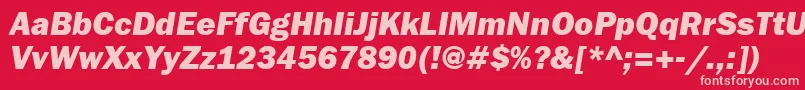 Czcionka FranklingothheavyattItalic – różowe czcionki na czerwonym tle
