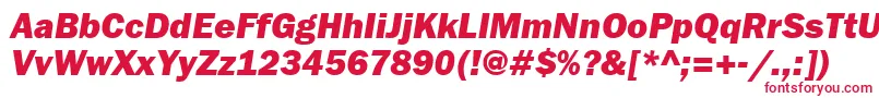 FranklingothheavyattItalic-fontti – punaiset fontit valkoisella taustalla