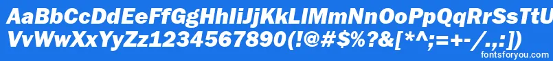 FranklingothheavyattItalic Font – White Fonts on Blue Background