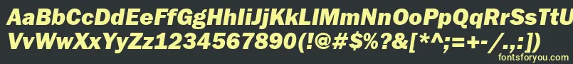 FranklingothheavyattItalic-fontti – keltaiset fontit mustalla taustalla