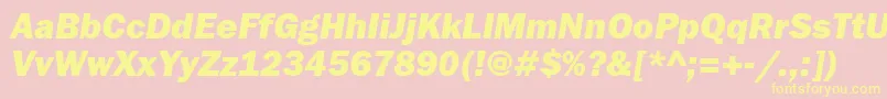 FranklingothheavyattItalic Font – Yellow Fonts on Pink Background