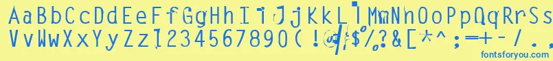 Leak Font – Blue Fonts on Yellow Background