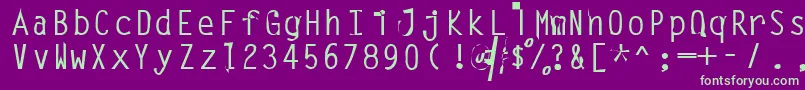 Leak-fontti – vihreät fontit violetilla taustalla