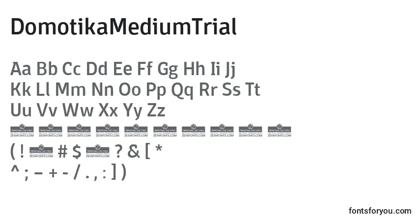 Шрифт DomotikaMediumTrial – алфавит, цифры, специальные символы