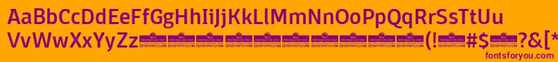 DomotikaMediumTrial-fontti – violetit fontit oranssilla taustalla