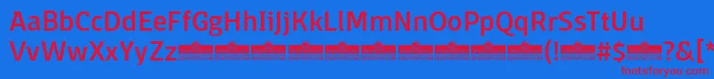 DomotikaMediumTrial Font – Red Fonts on Blue Background