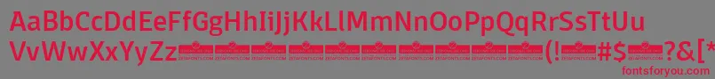 フォントDomotikaMediumTrial – 赤い文字の灰色の背景