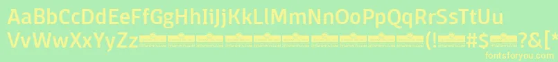 DomotikaMediumTrial-Schriftart – Gelbe Schriften auf grünem Hintergrund