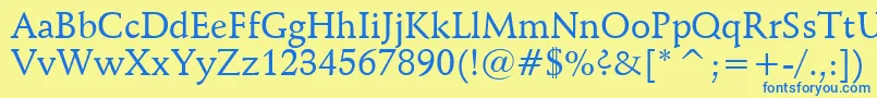 Czcionka SchneidlerMediumBt – niebieskie czcionki na żółtym tle