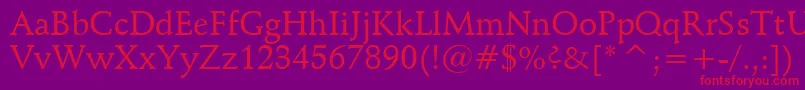 SchneidlerMediumBt Font – Red Fonts on Purple Background