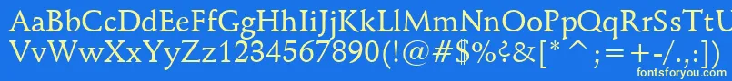 SchneidlerMediumBt Font – Yellow Fonts on Blue Background