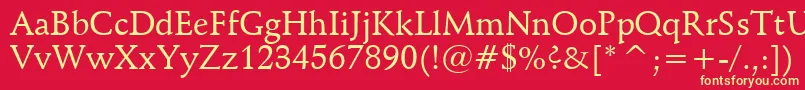 SchneidlerMediumBt Font – Yellow Fonts on Red Background