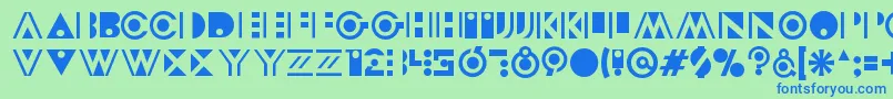 Modeccio Font – Blue Fonts on Green Background