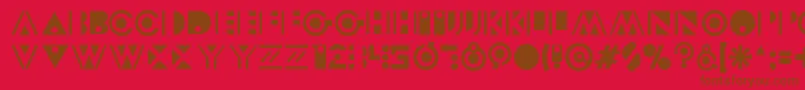 Modeccio Font – Brown Fonts on Red Background
