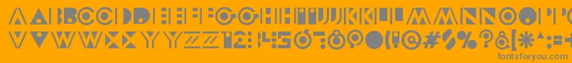 Modeccio Font – Gray Fonts on Orange Background