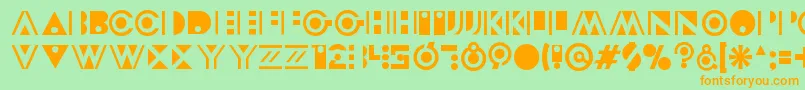 Modeccio Font – Orange Fonts on Green Background