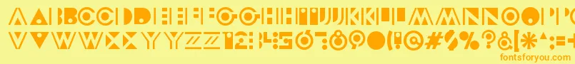Modeccio Font – Orange Fonts on Yellow Background