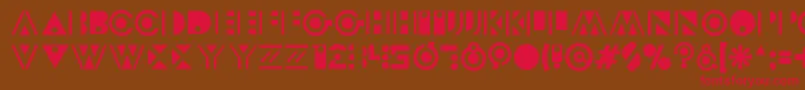 Modeccio Font – Red Fonts on Brown Background