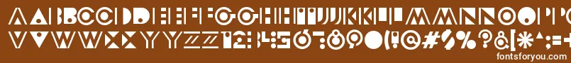 Modeccio Font – White Fonts on Brown Background