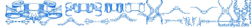 Czcionka DeborahExtrasOrnaments – niebieskie czcionki