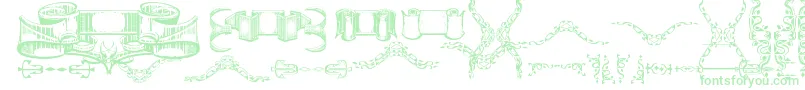 DeborahExtrasOrnaments Font – Green Fonts on White Background