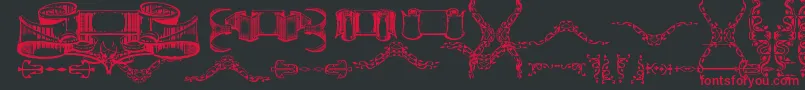 DeborahExtrasOrnaments Font – Red Fonts on Black Background