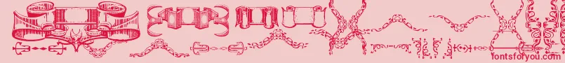 DeborahExtrasOrnaments Font – Red Fonts on Pink Background