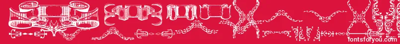DeborahExtrasOrnaments Font – White Fonts on Red Background