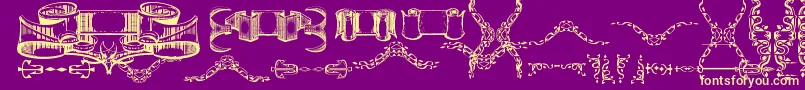 DeborahExtrasOrnaments Font – Yellow Fonts on Purple Background