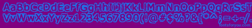 HoneyISpiltVerdana Font – Blue Fonts on Purple Background