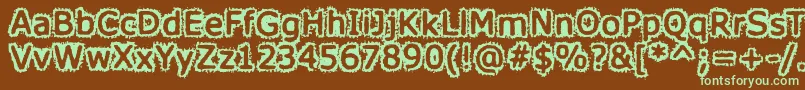 HoneyISpiltVerdana-fontti – vihreät fontit ruskealla taustalla