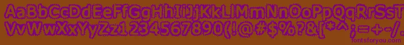 HoneyISpiltVerdana Font – Purple Fonts on Brown Background