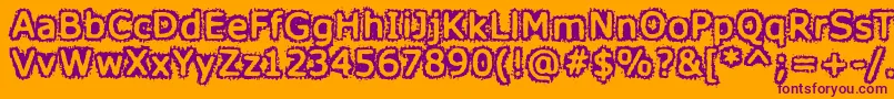 HoneyISpiltVerdana Font – Purple Fonts on Orange Background