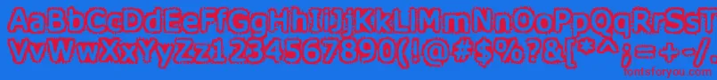 HoneyISpiltVerdana Font – Red Fonts on Blue Background